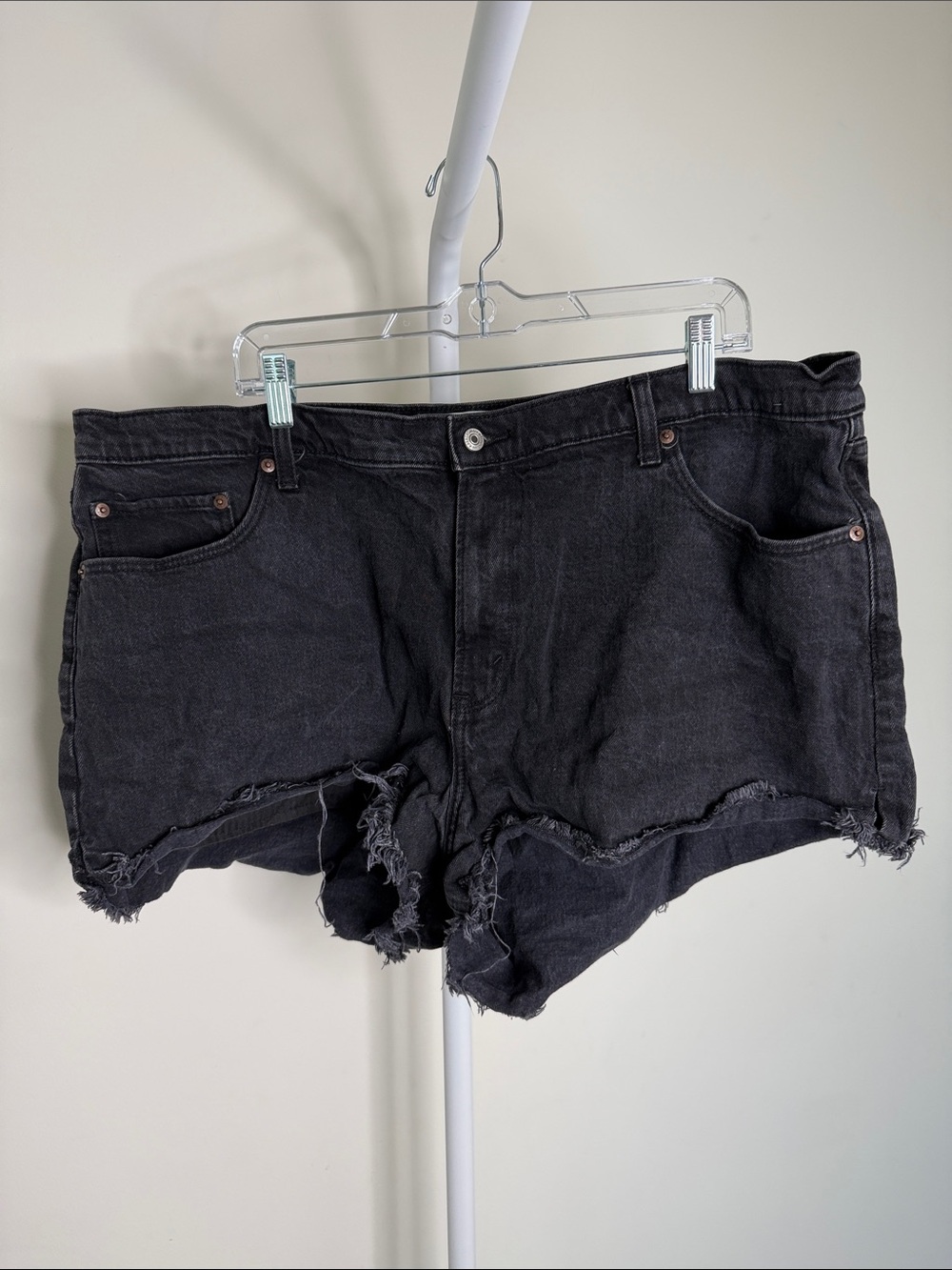 Abercrombie & Fitch Black Distressed Cutoff Jean Shorts